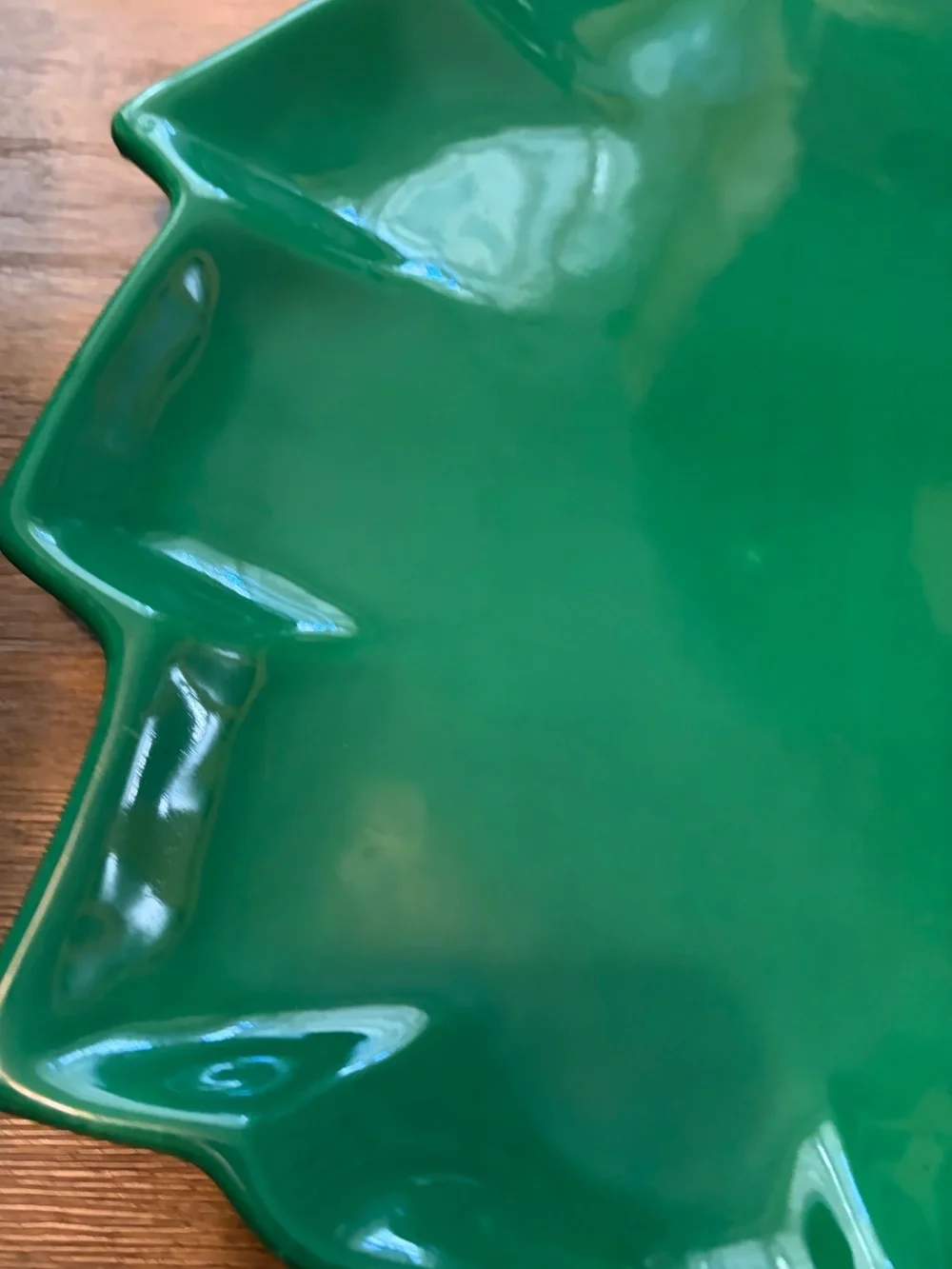 Pier 1 Imports Green Christmas Tree Serving Platter 15